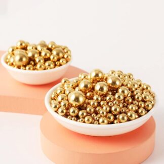 Edible Golden Sugar Balls (mixed size)-25gm