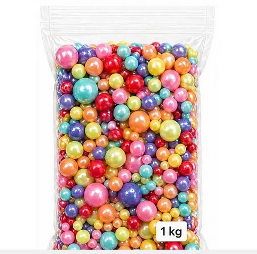 Edible Multi Color Mixed Sugar Balls (mixed size)-50gm