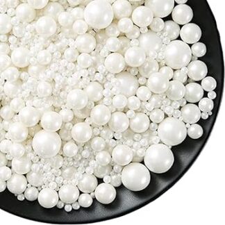 Edible White Sugar Balls (mixed size)-50gm